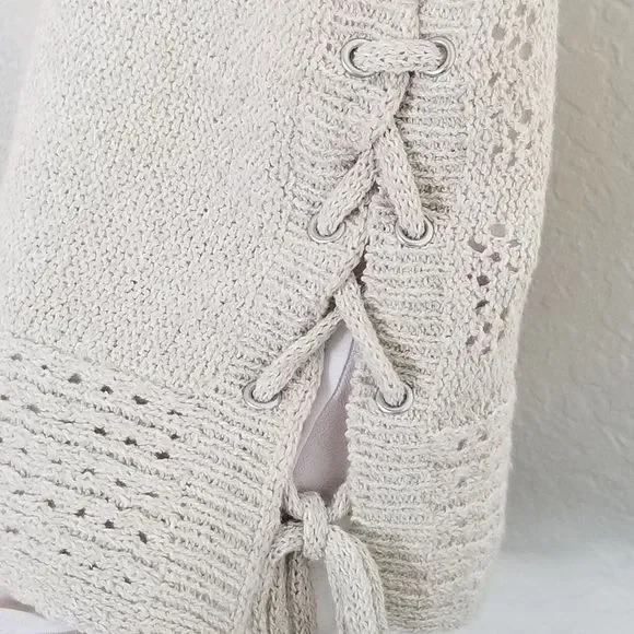 VERA WANG BNWT Knit Layered Tank Crew Neck Beige - Picture 7 of 8